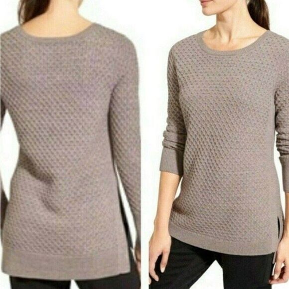 Athleta Sweaters - Athleta Merino Wool Blend Knit Sweater Pullover Tunic W/Side Splits